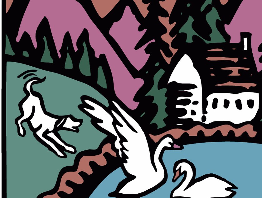 Dog Lake color study 4: a white dog